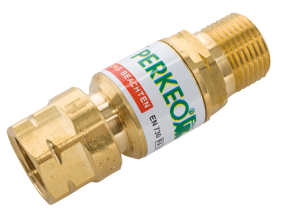 Perkeo Rückschlagsicherung am Griffstück für Brenngas, Anschl. G3/8" LH