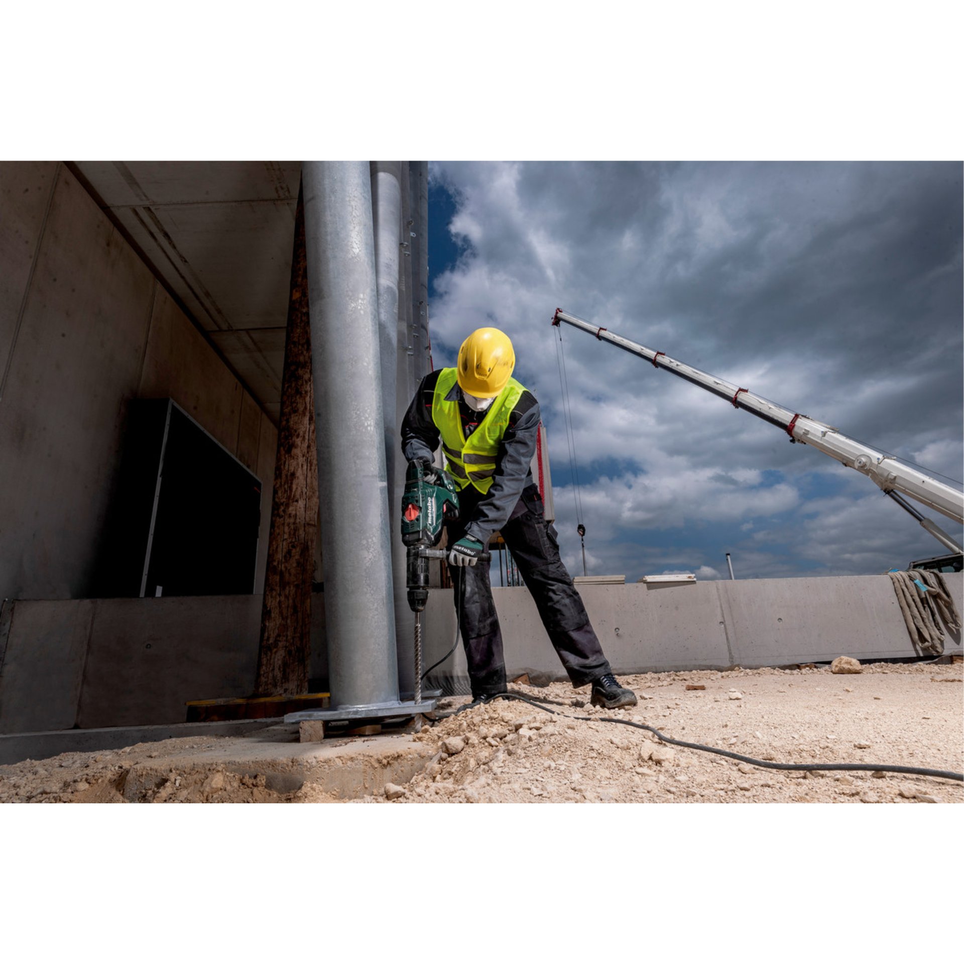 Person, Arbeiter, Elektrische Bohrmaschine, Werkzeug, Turm