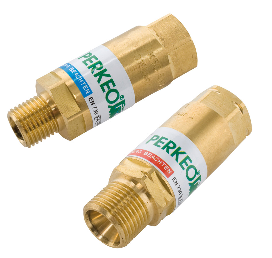 Perkeo Rückschlagsicherung am Druckminderer Sauerstoff G1/4" RH