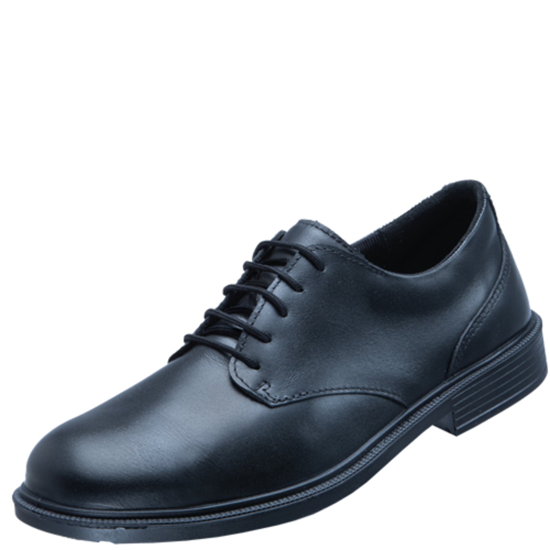 Lederschuh, Damen/Unisex, schwarz, Oxfordschnürschuh, glatte Oberfläche