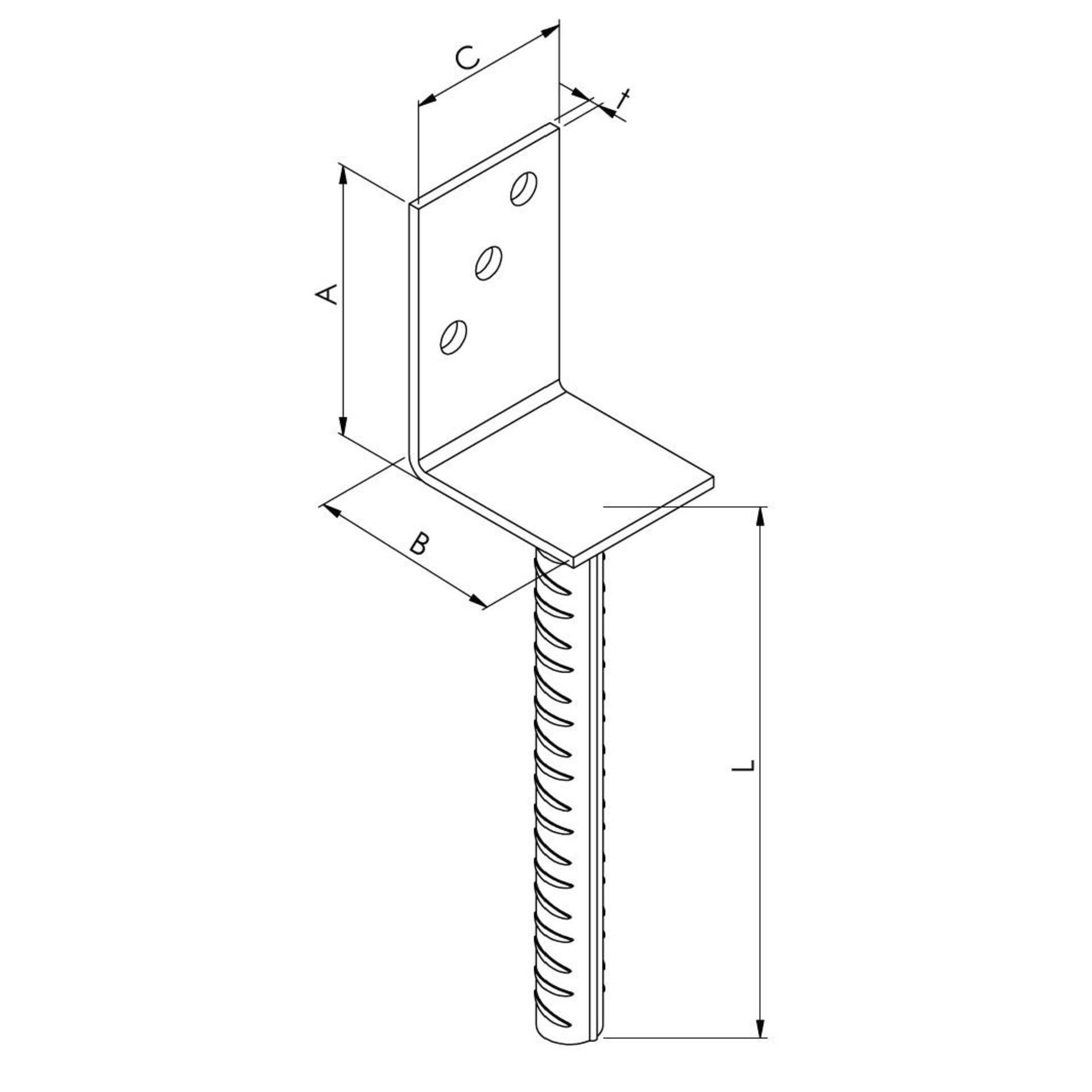 L-ankerkonstruktion, Drahtanker-Schraubdübel?, Befestigungswinkel, Befestigungsstück, Schraubanker mit Platte