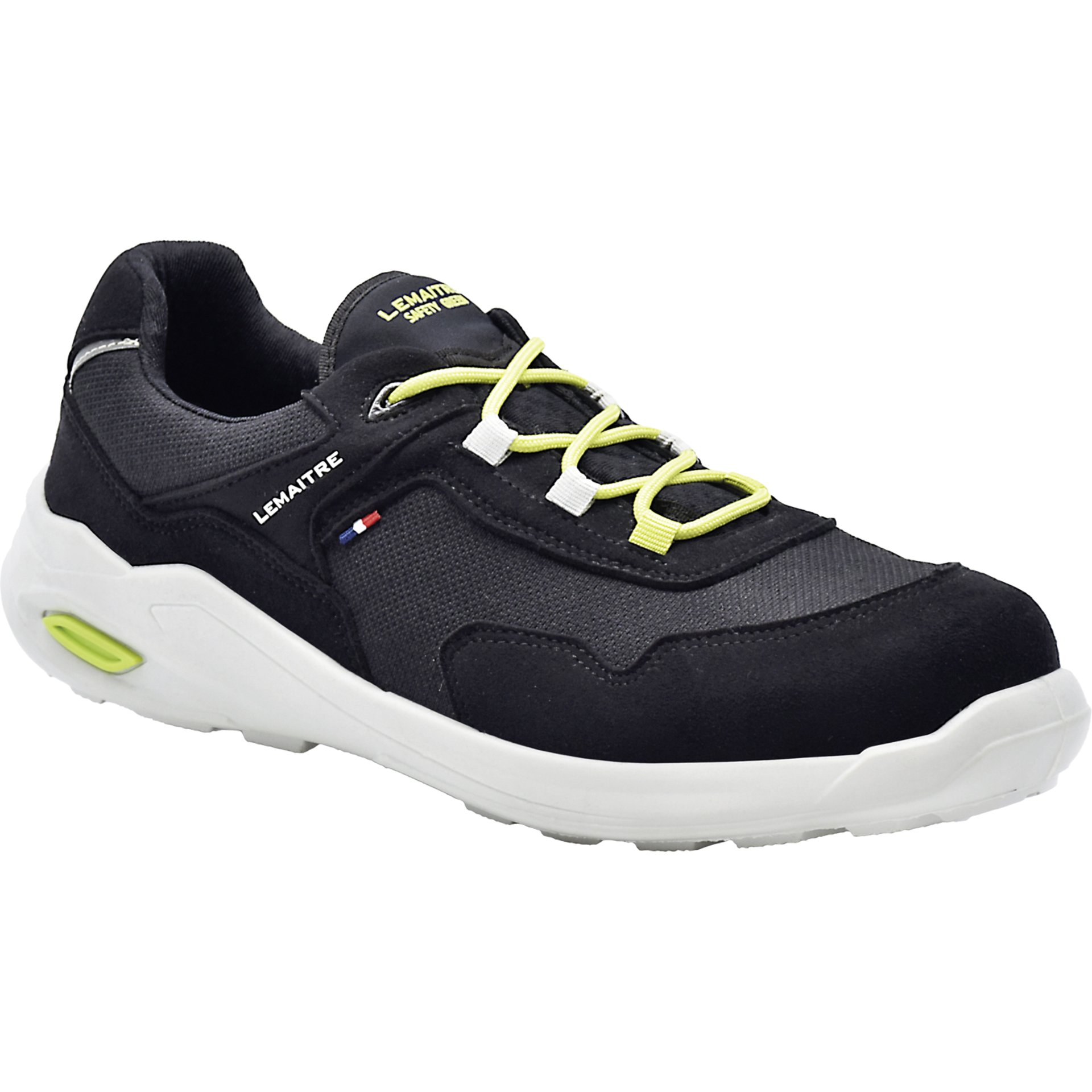 Sneaker, Laufschuh, Schwarz, Gummi/Synthetik, Neon-Gelb