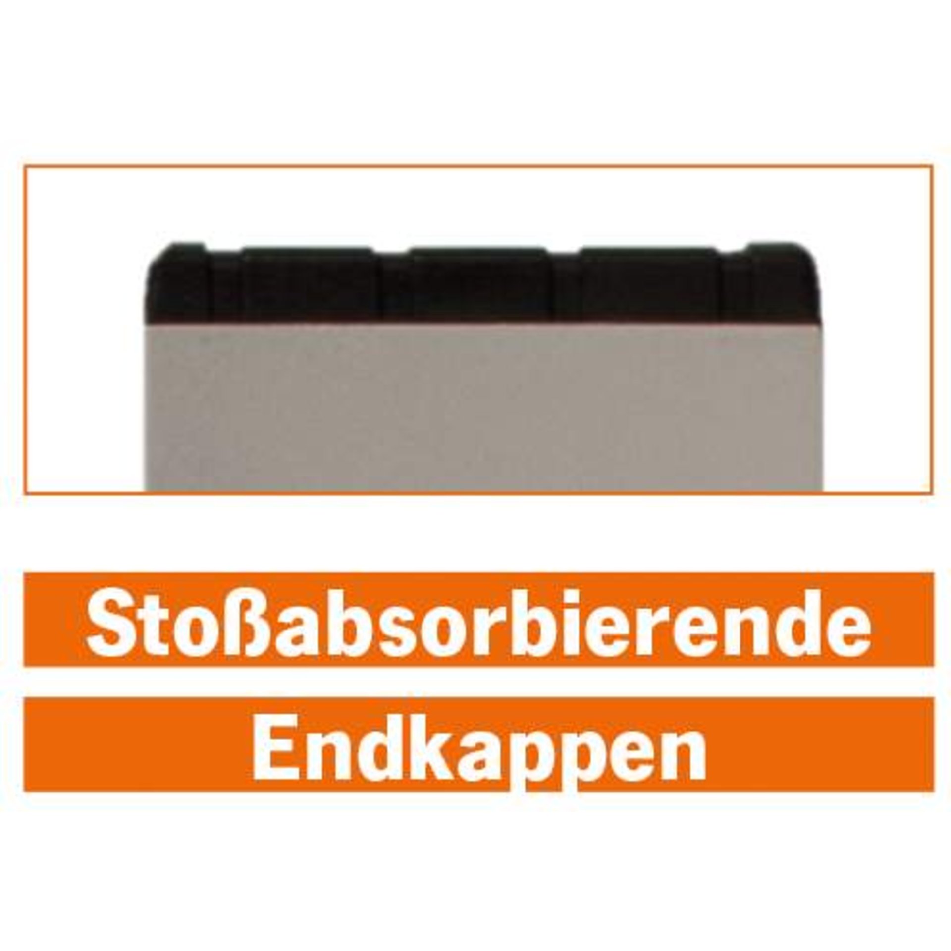 Endkappen, Stoßabsorbierende, Kunststoff, Grau, Stoßschutz