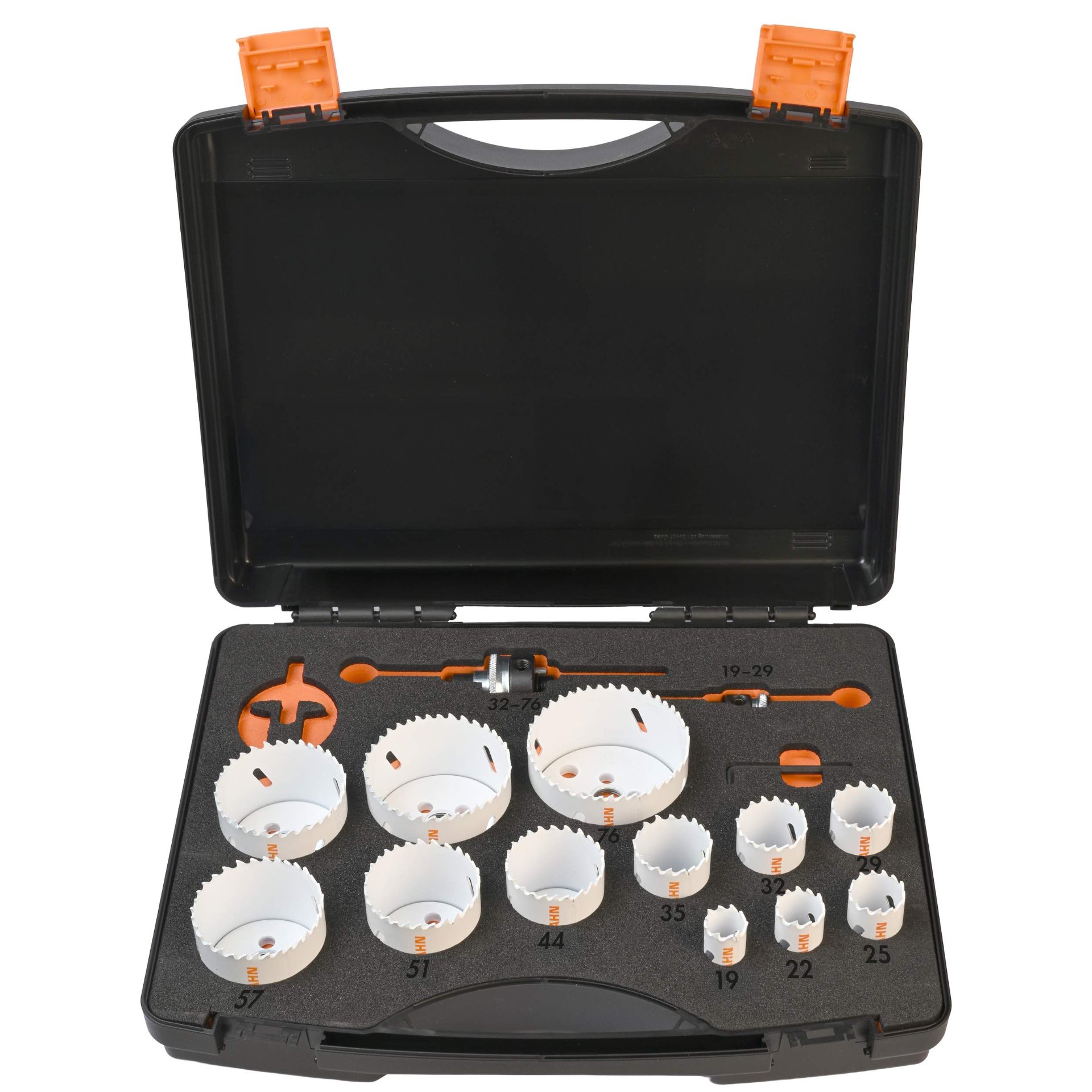 Set von Bohrer-/Sägenzähnen, Lochsägen, Metallbearbeitung, Bohrer-Set, Werkzeugkoffer