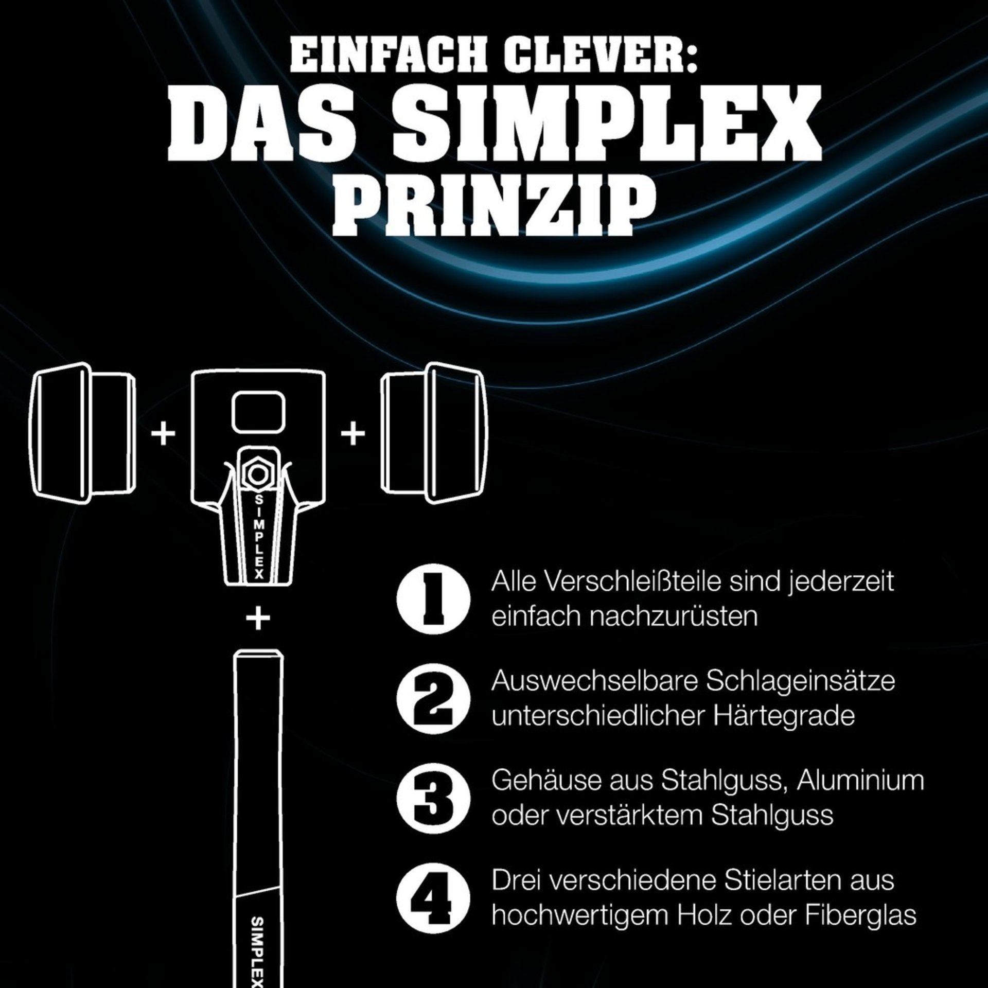 SIMPLEX-Schonhämmer, Aluminiumgehäuse