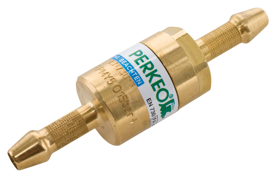 Perkeo Rückschlagsicherung zwischen den Schläuchen f.Sauerstoff,Tülle 6mm