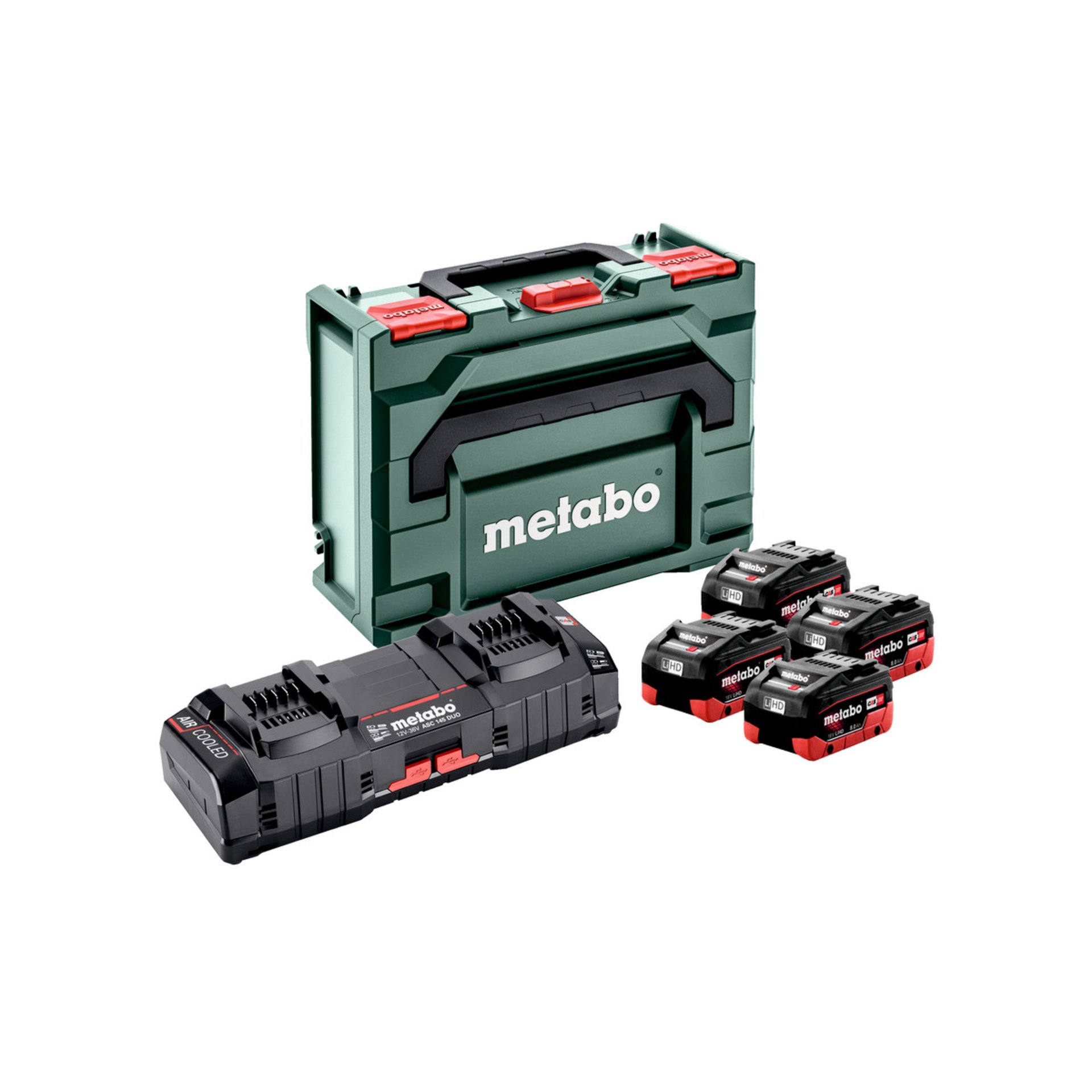 Metabo Basis Set 4 x LiHD 8.0 Ah + ASC 145 Duo + metaBOX 145 (685135000)