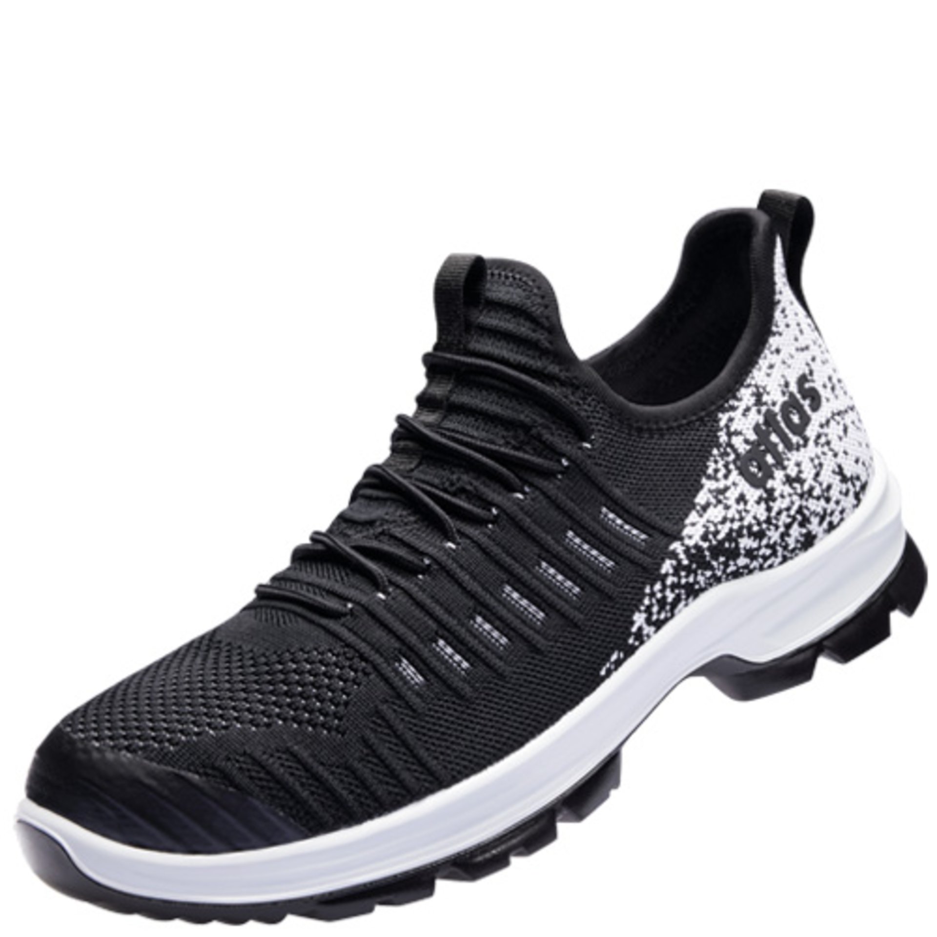Sneaker, Laufschuh, Mesh, Schwarz, Gummisohle