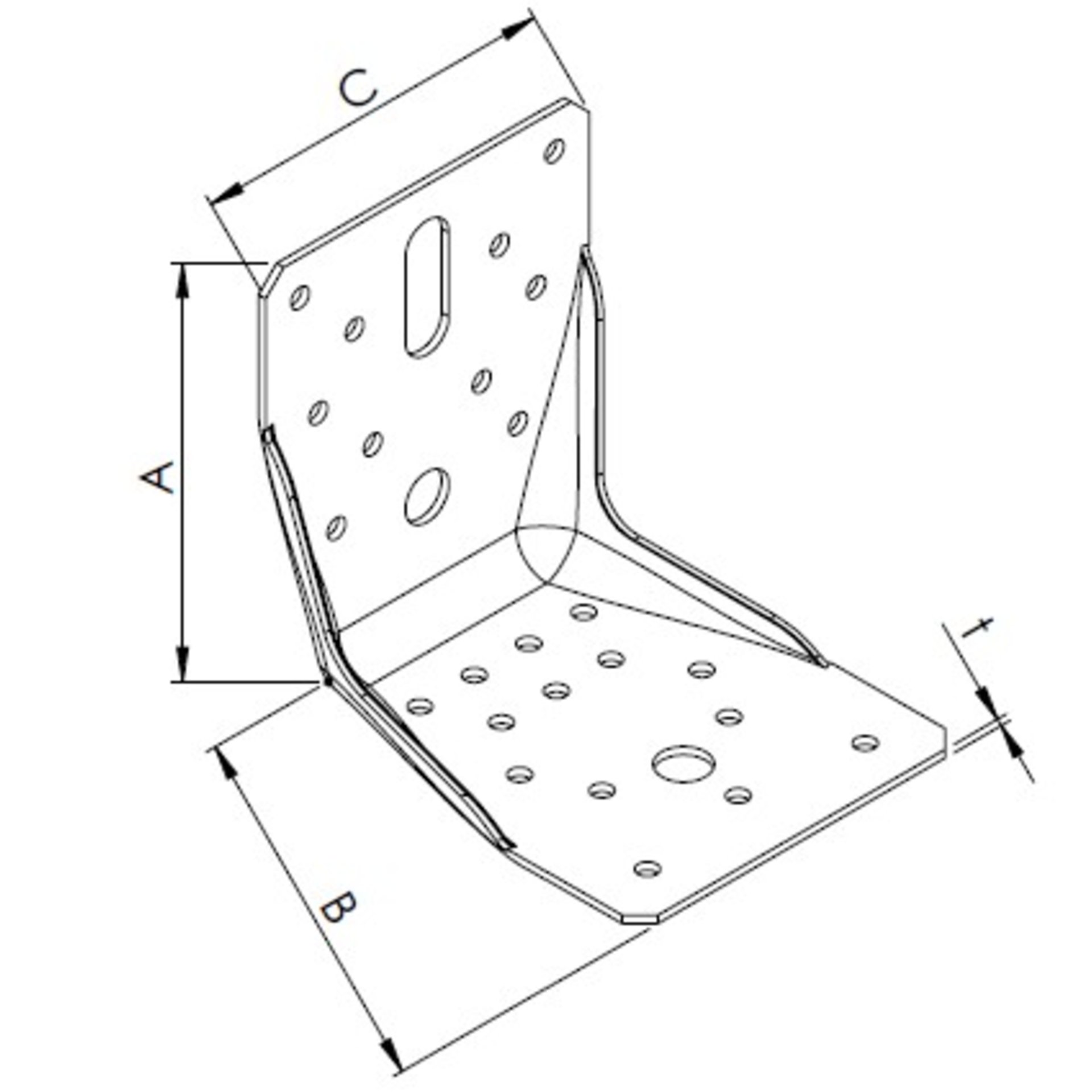 Schelle, L- Winkel, Montagewinkel, L-Form, Bohrungen