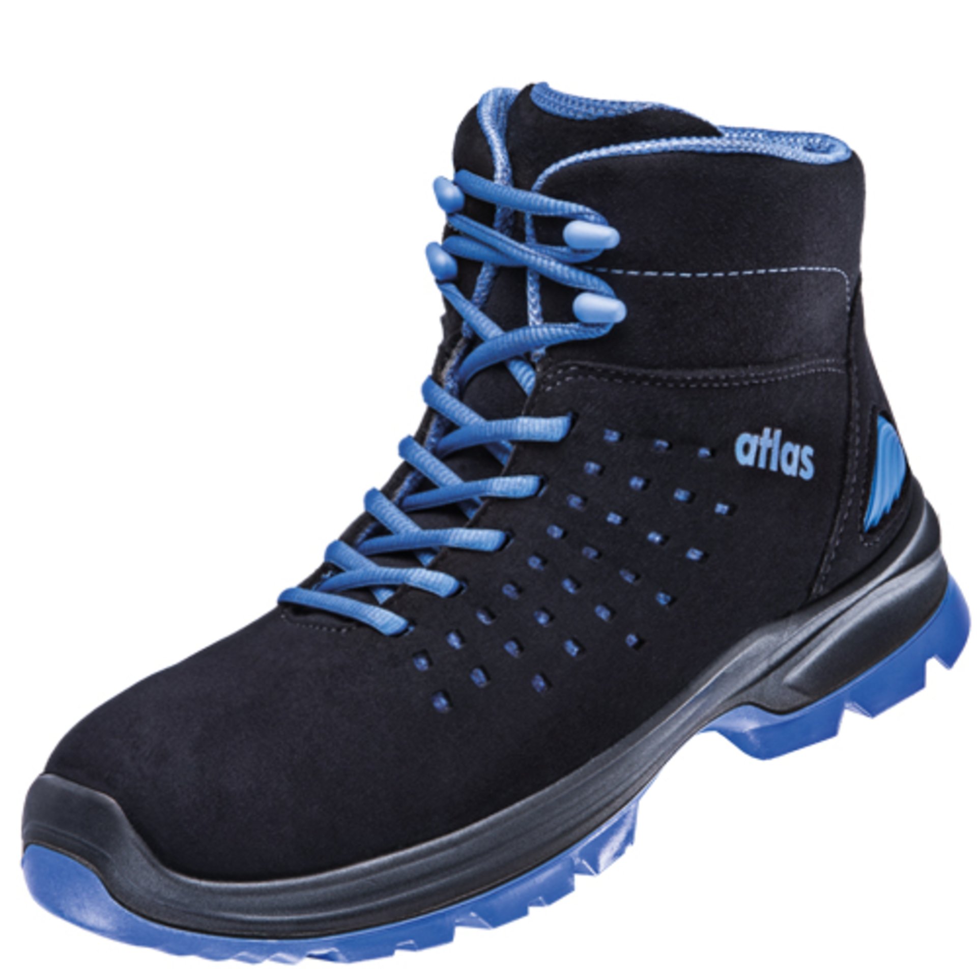 Stiefel, Wanderschuh, Schnürstiefel, Dunkelblau, Gummisohle