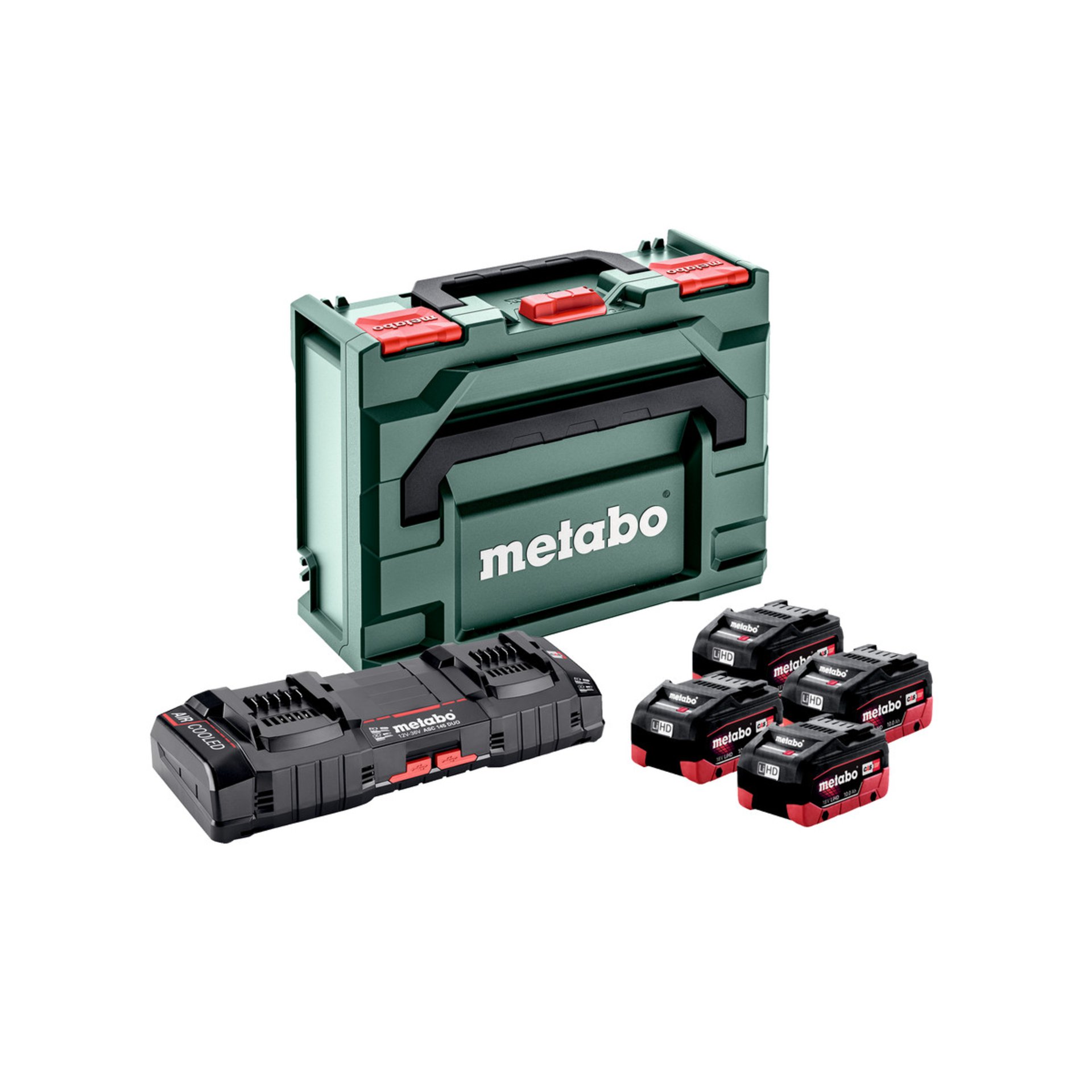 Metabo Basis-Set 4x LiHD 10Ah + ASC 145 DUO + metaBOX (685143000)