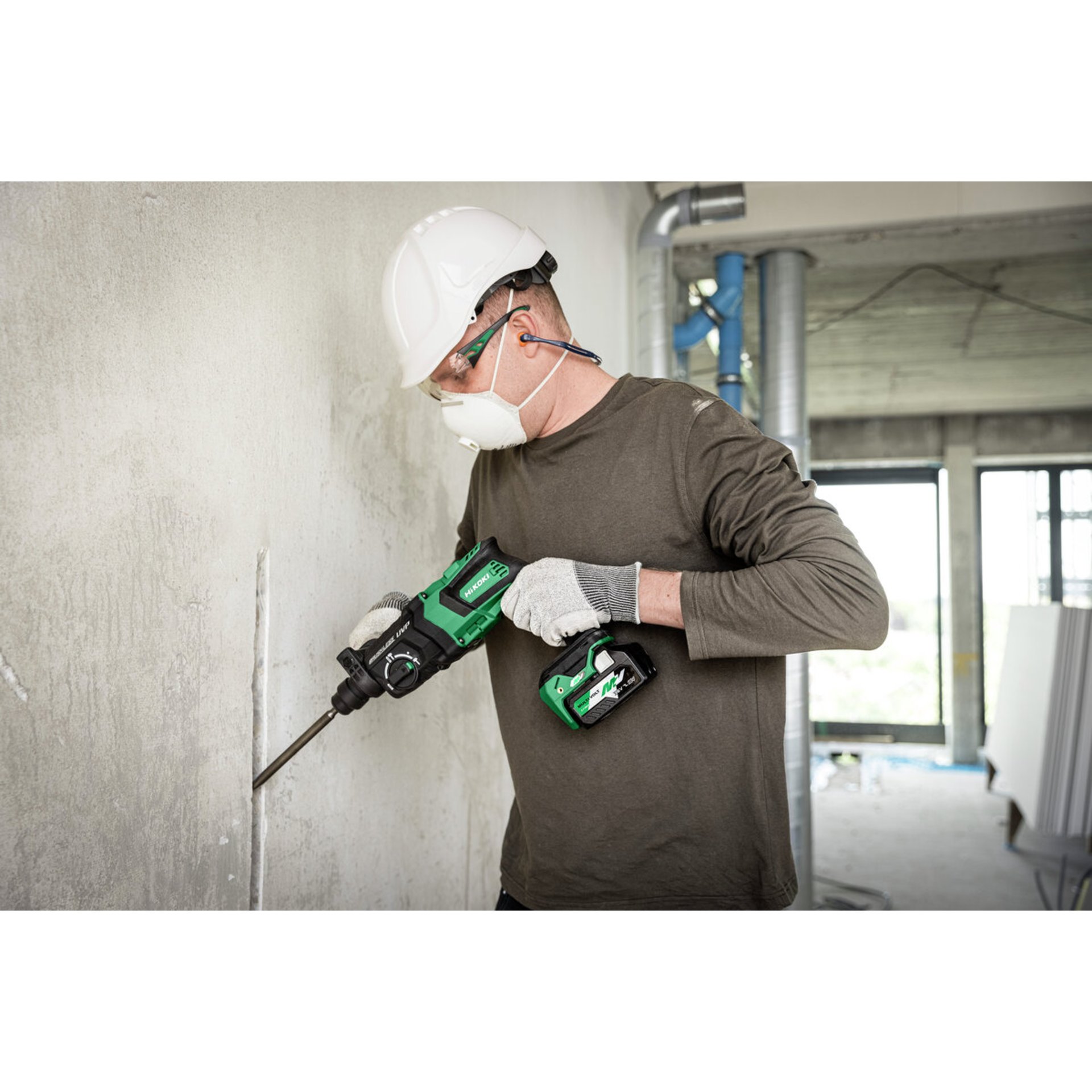 Person, Arbeiter, Elektrische Bohrmaschine, Werkzeug, Handschuh