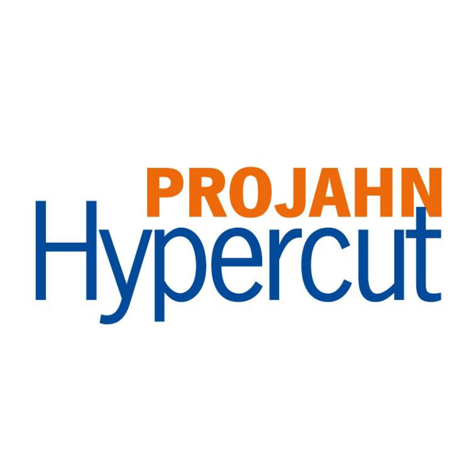 Hypercut, ProJahn, Logo, orange blau, Textlogo