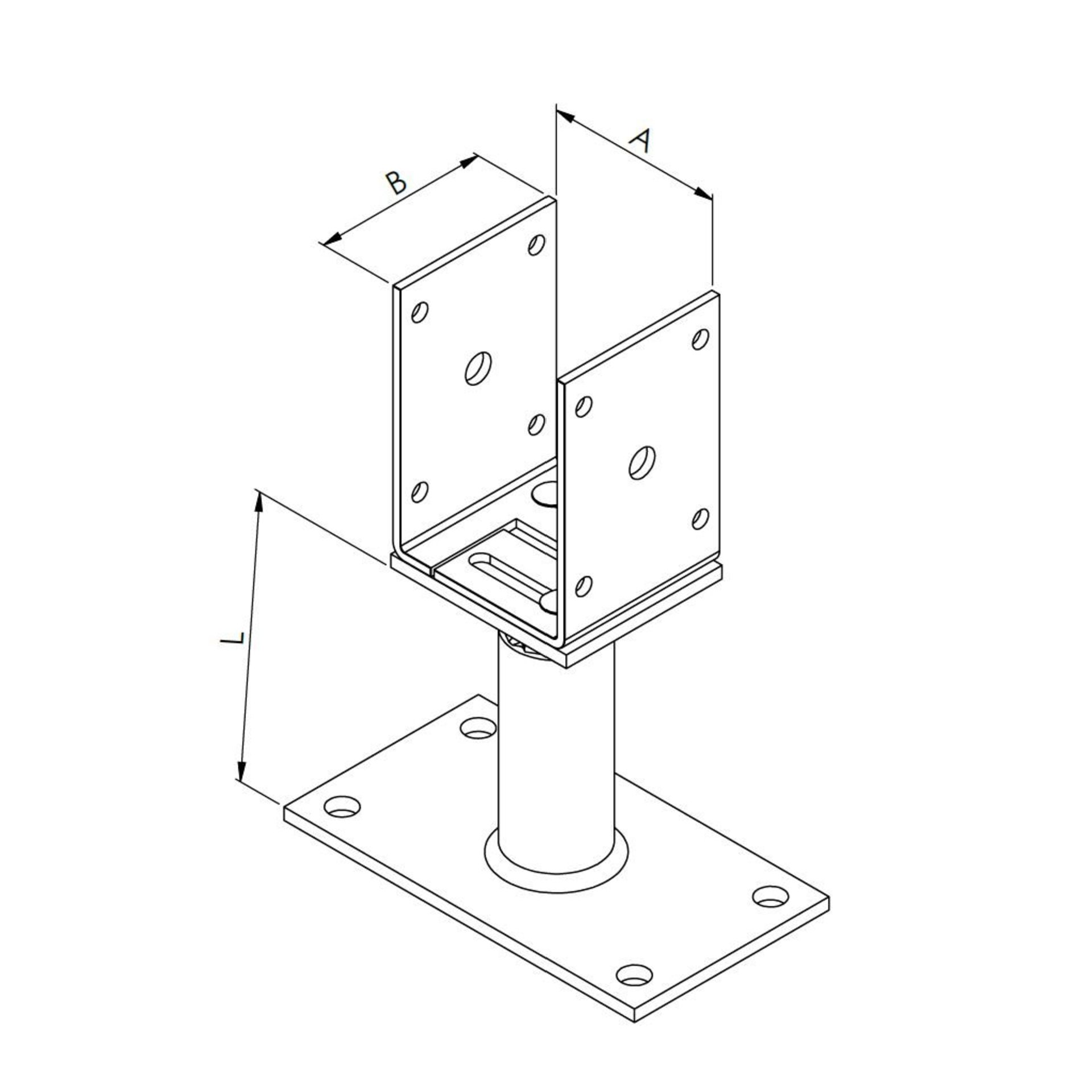 blechständer, montageplatte, schiene, gelenkarm, bodenmontage