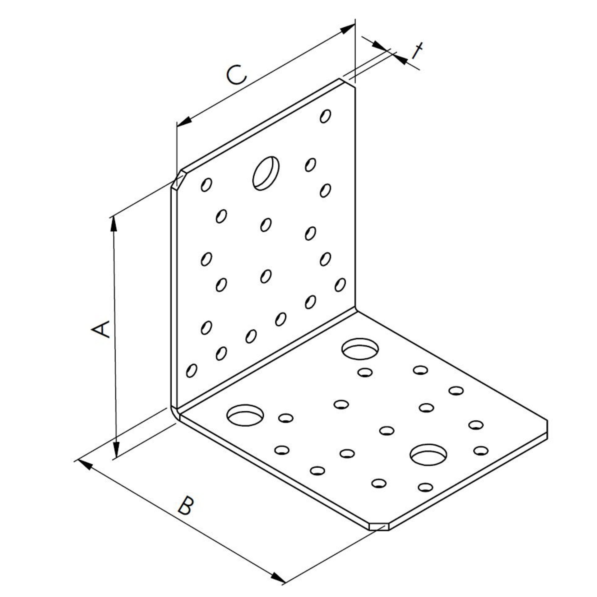 Lochplatte, Blechwinkel, Beplankung, Bohrungen, Eisenwaren