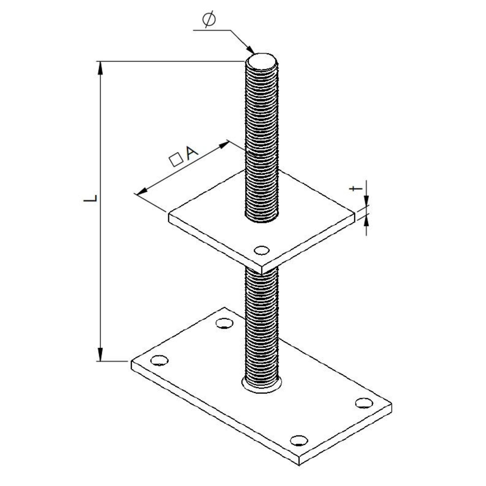 Schraubenspender, Verstellbare Schraubenstütze, Montageplatte, Gewindespindel, Lagerung