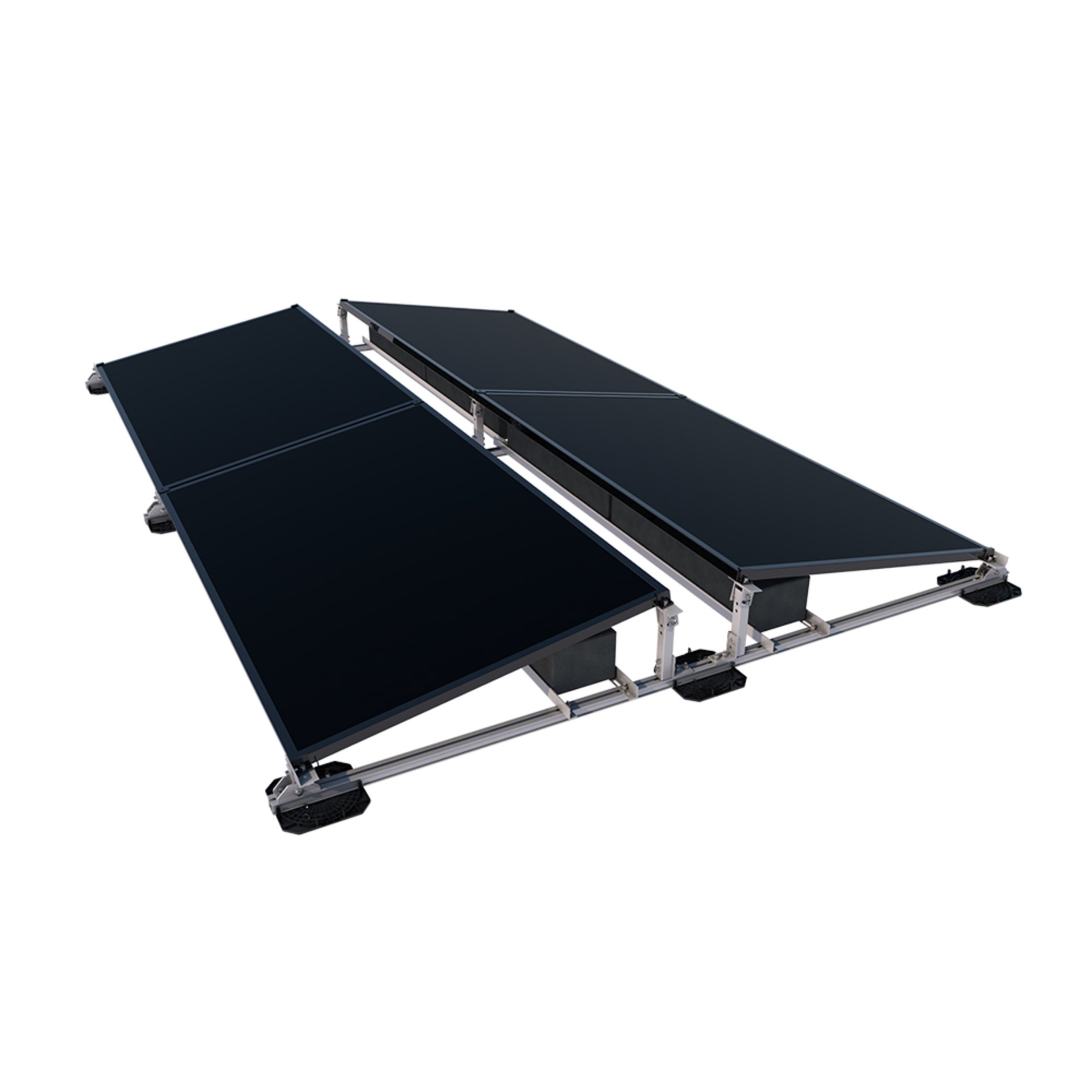 Eurotec Unterkonstruktion für Minikraftwerke, vier Solarmodule