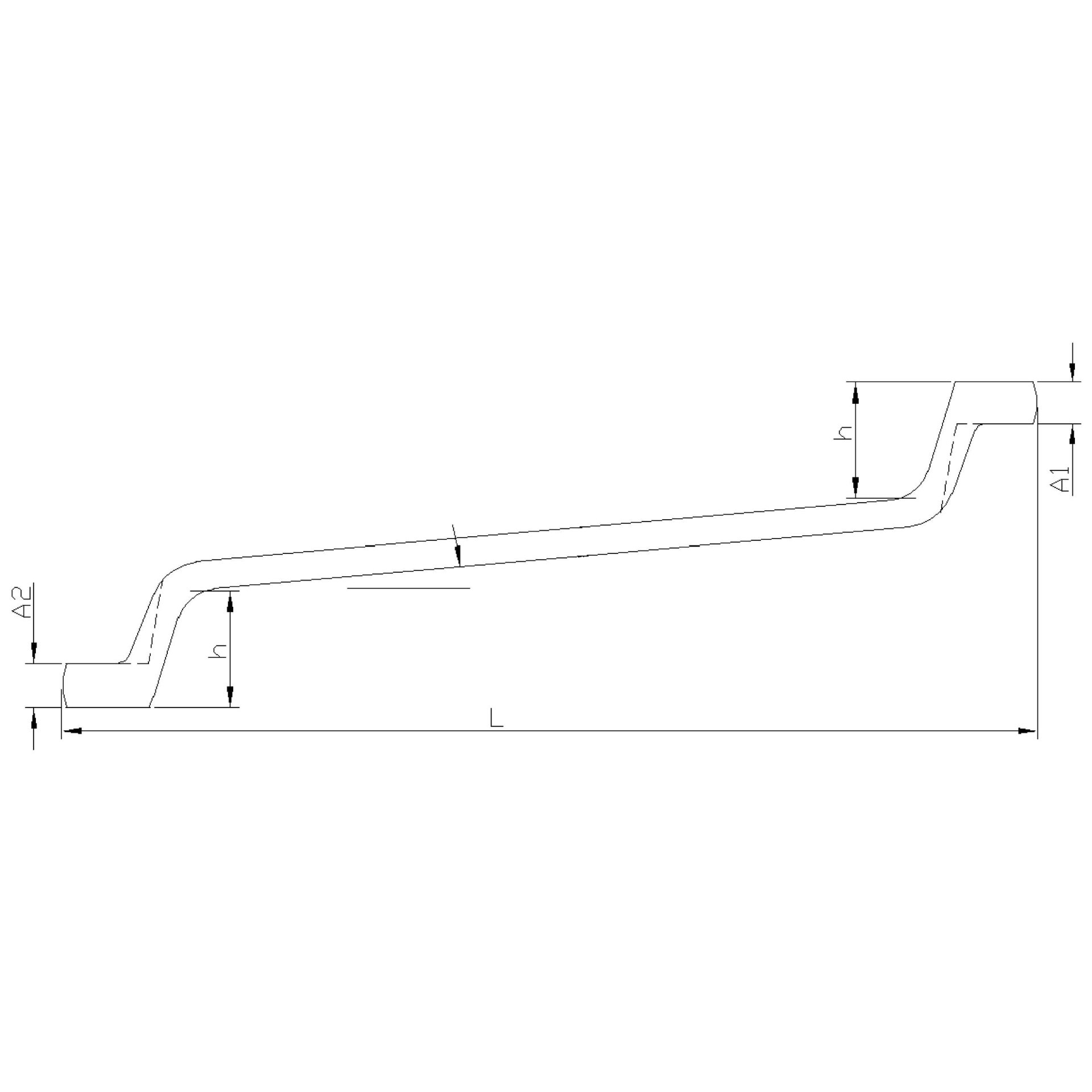 L-förmiger Winkel, Stufen-Nase, Metall, Maschinenteil, technische Zeichnung