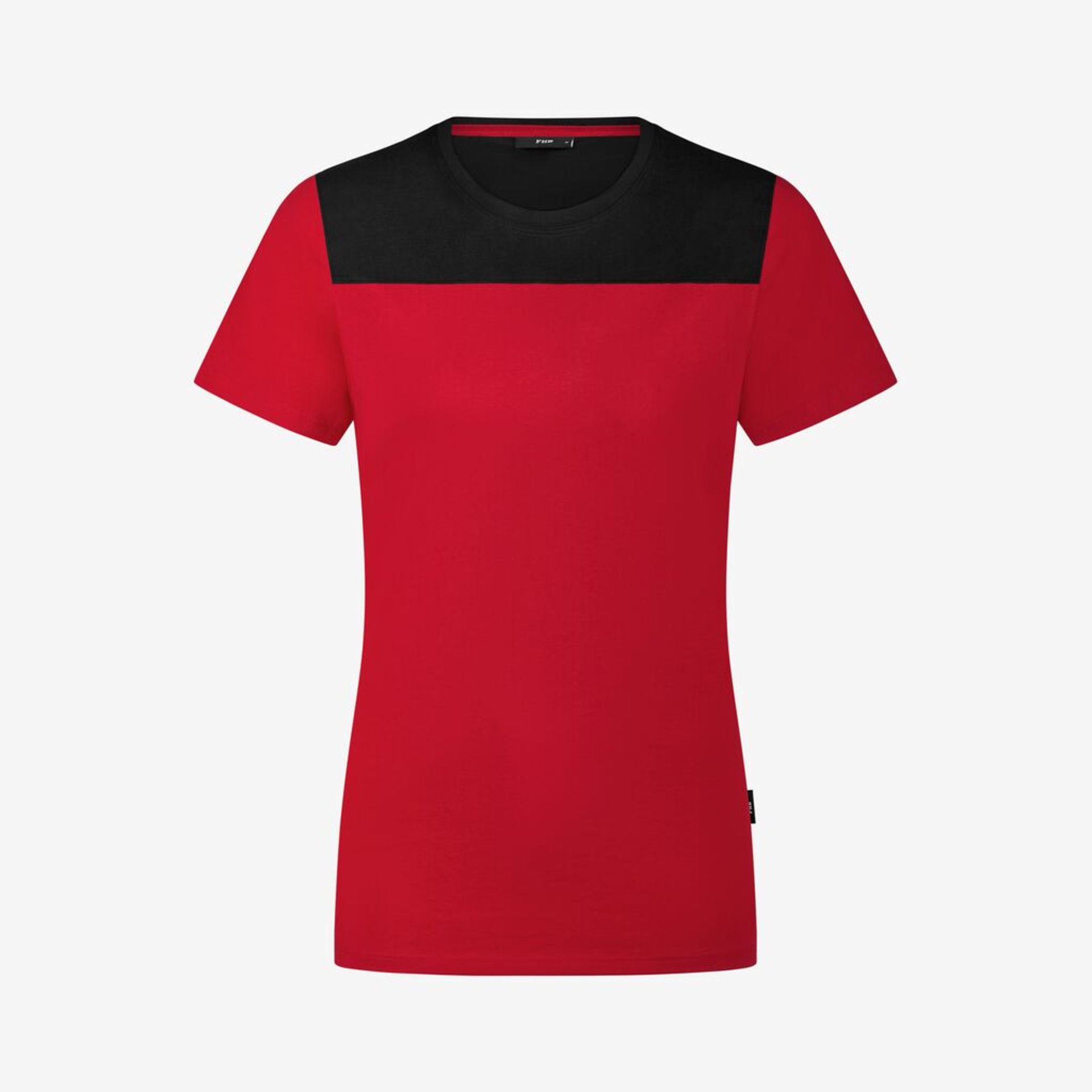t-shirt, rot, zweifarbig, kurzarm, Rundhals