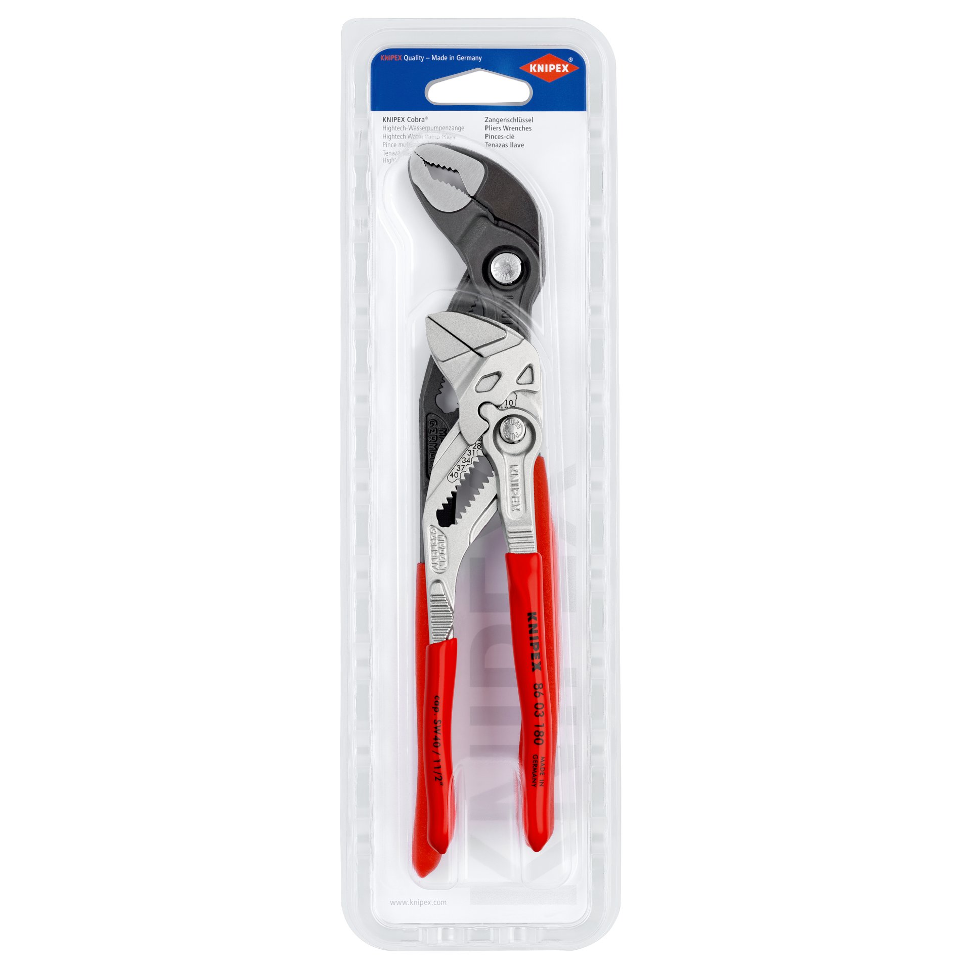 KNIPEX 00 31 20 V03 Zangen-Set 1 x 86 03 180, 1 x 87 01 250
