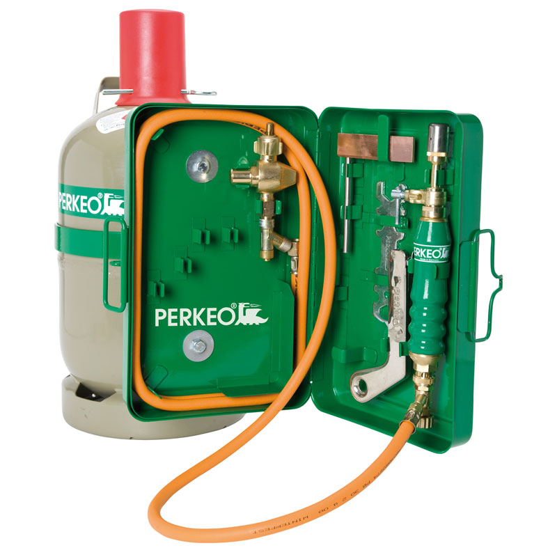 Perkeo Propan-Weichlötanlage im Kasten 5kg-Fl.2,5m-Schl.Hammerf.,M10x1LH