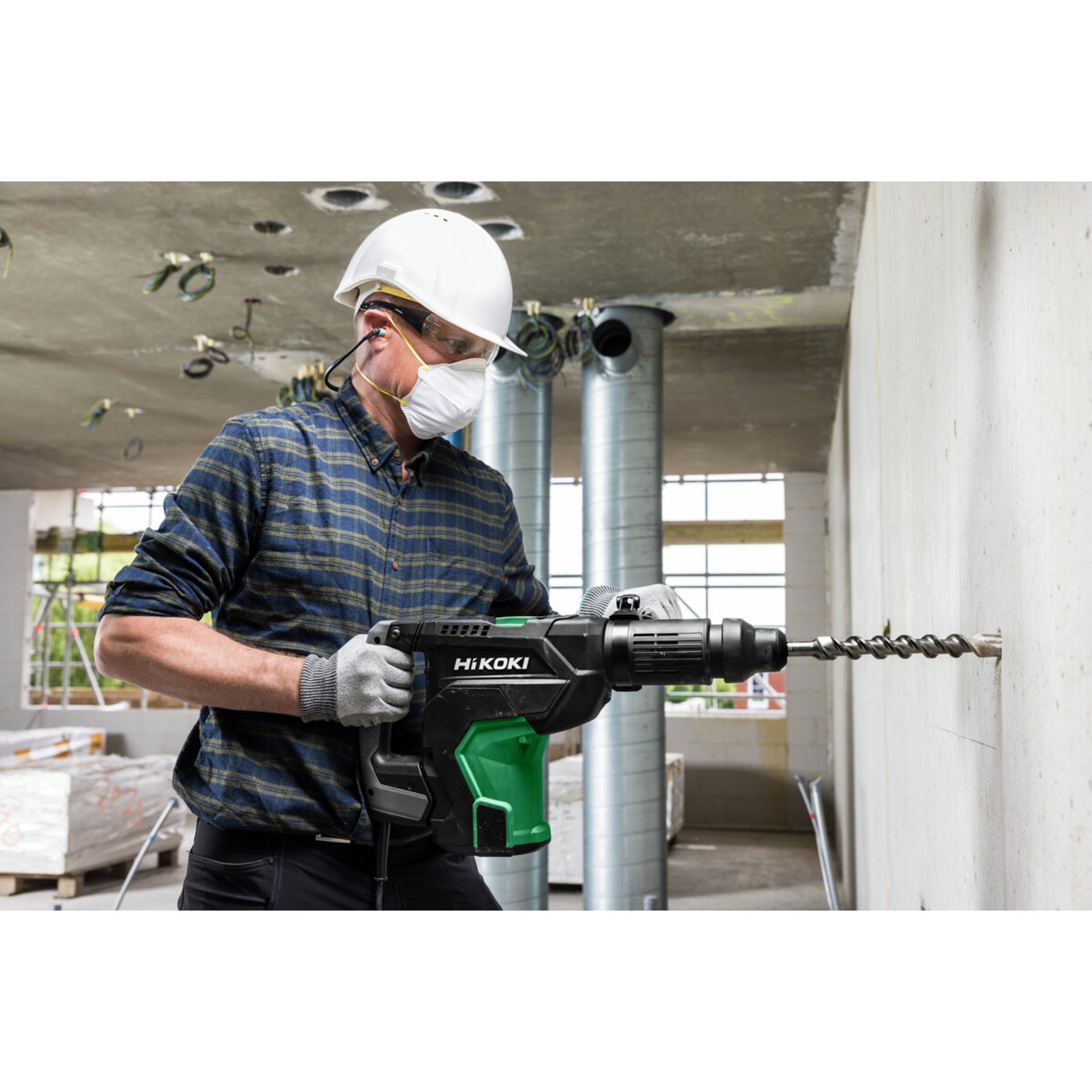 Person, Arbeiter, Elektrische Bohrmaschine, Handschuh, Mann