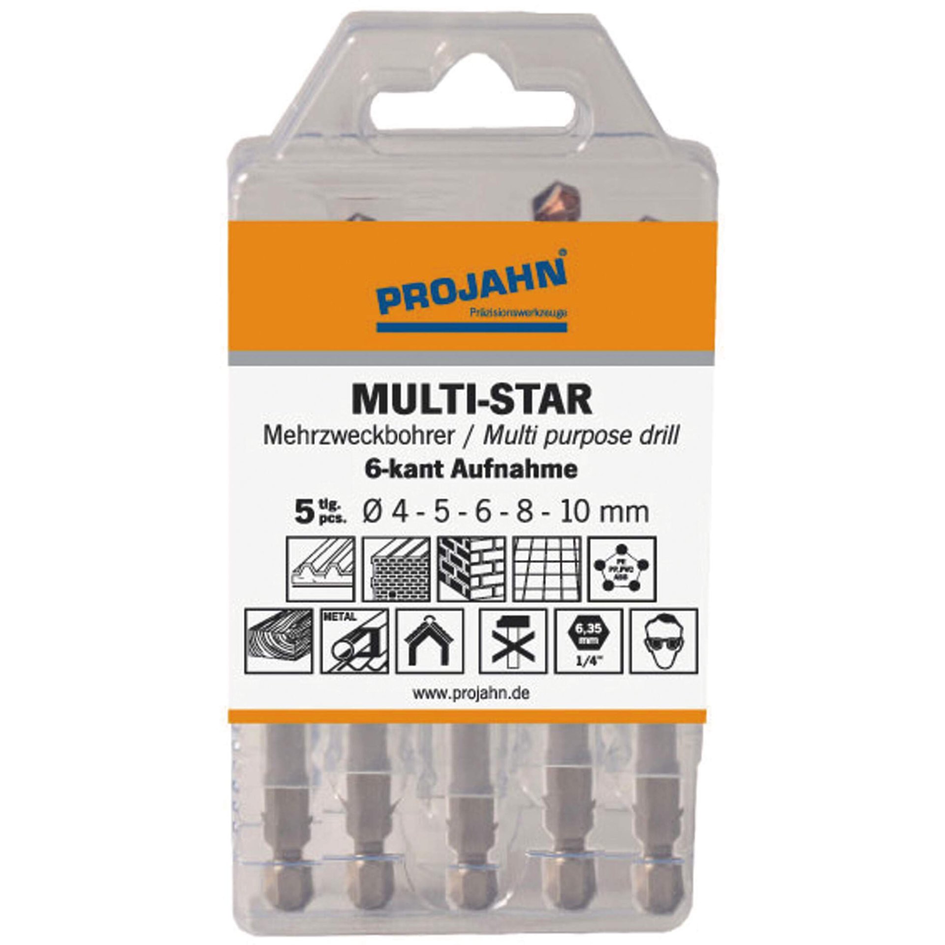 Multi-purpose drill, Bohrer, 6-kant Aufnahme, Ø 4-10 mm, 5 Stück