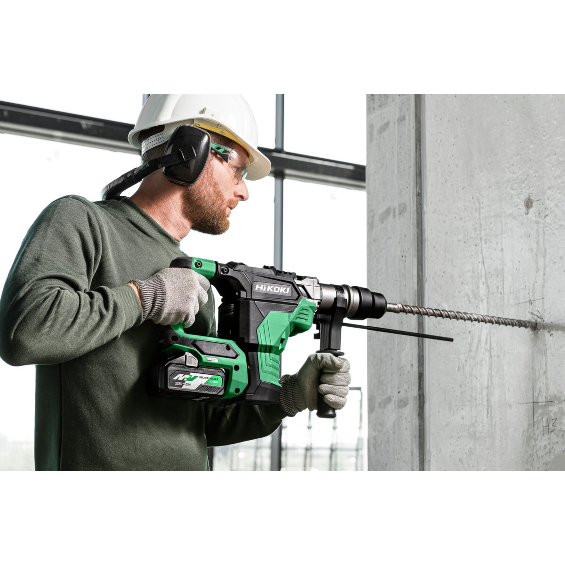 Person, Arbeiter, Elektrische Bohrmaschine, Werkzeug, Handschuh