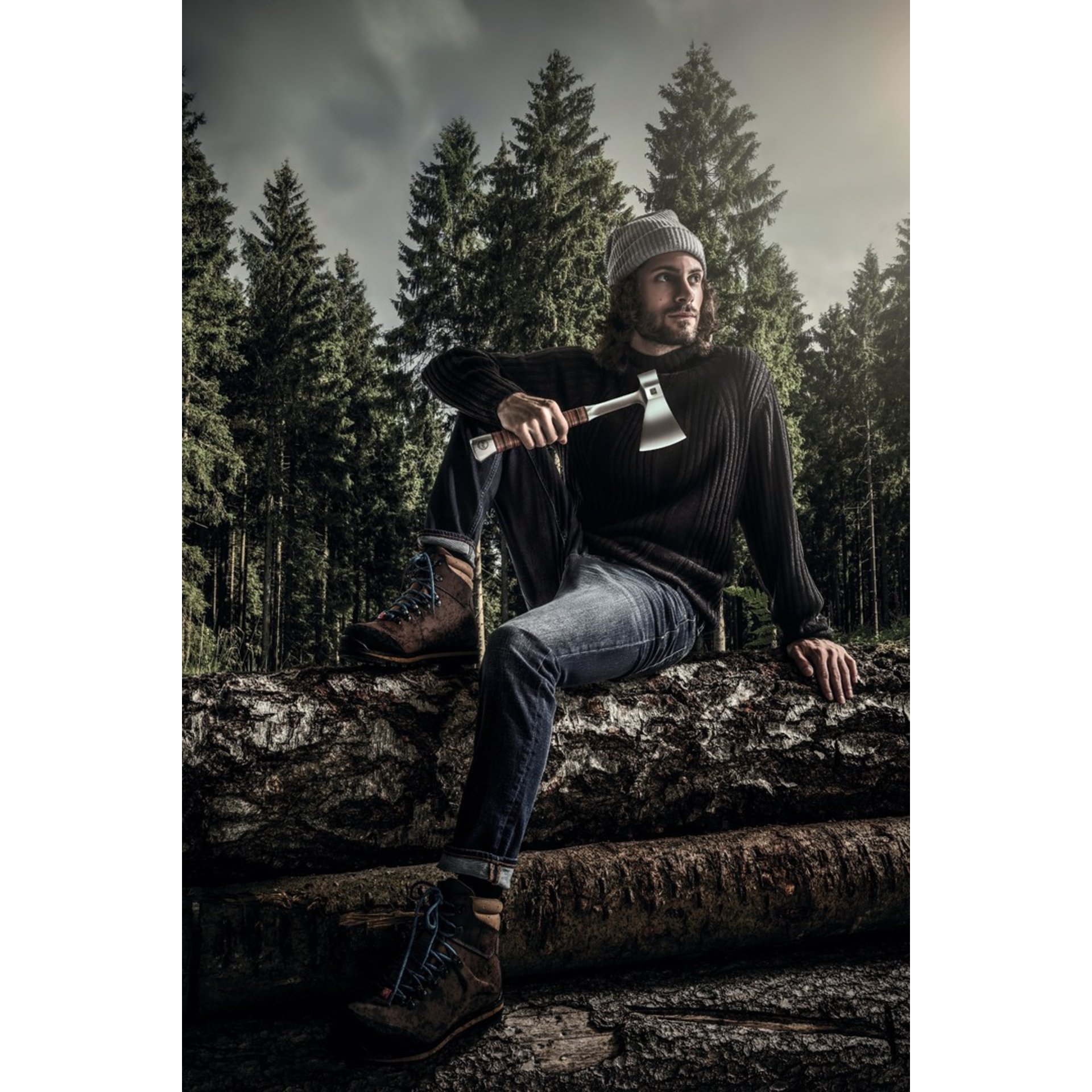 Sitzend, Baum, Hosen, Vegetation, Portrait