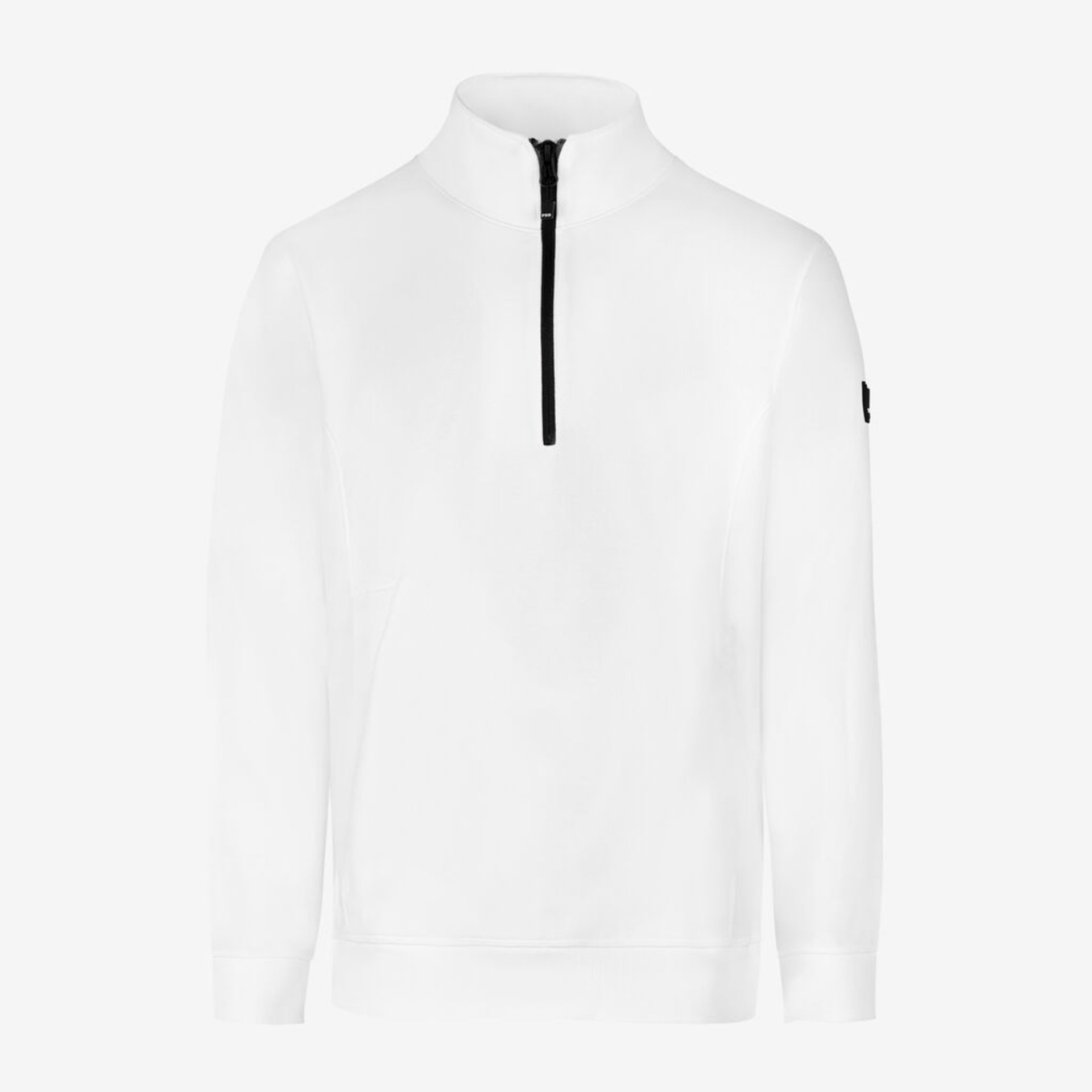 Pullover, Halbreissverschluss, Weiß, Kragenreißverschluss, Langarm